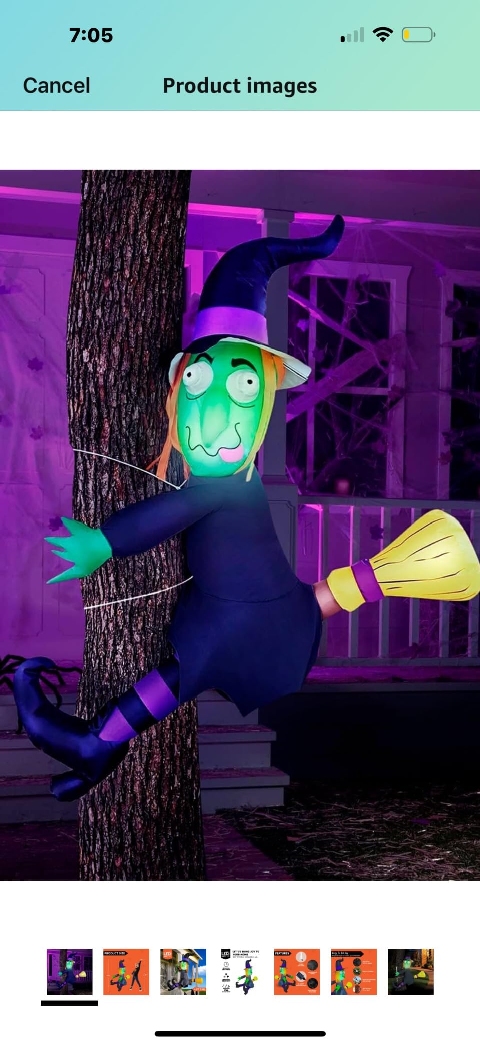Joiedomi 4FT Halloween Inflatable Witch with Build-in LED Lights - Outdoor Blow Up Decor for Yard, Trees & Parties | Witch Decorations, Waterproof Halloween Inflatables Outdoor, Blow Up Yard Decor customer photo 2