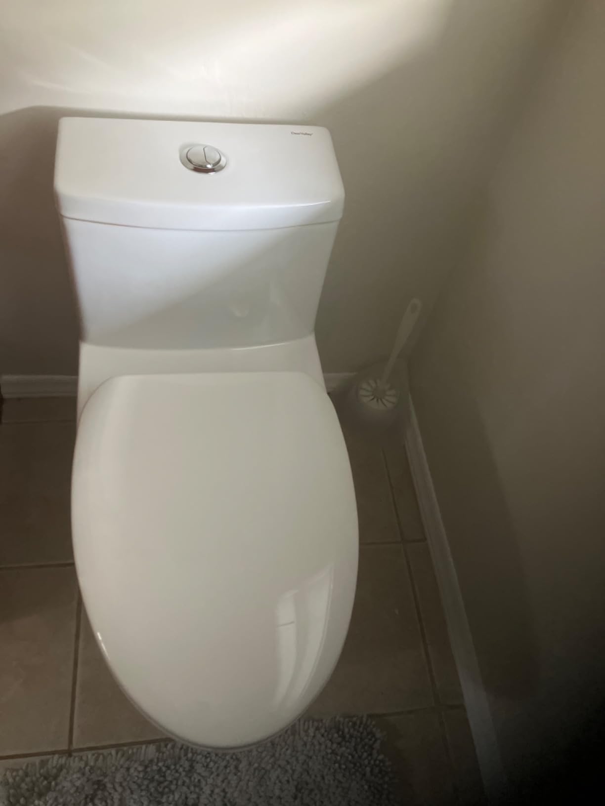 DeerValley Elongated One Piece Toilet with Efficient Dual Flush 1.1/1.6 GPF | Standard Height Toilet Bowl, Durable Ceramic, Slow Close Seat, Skirted Design 12