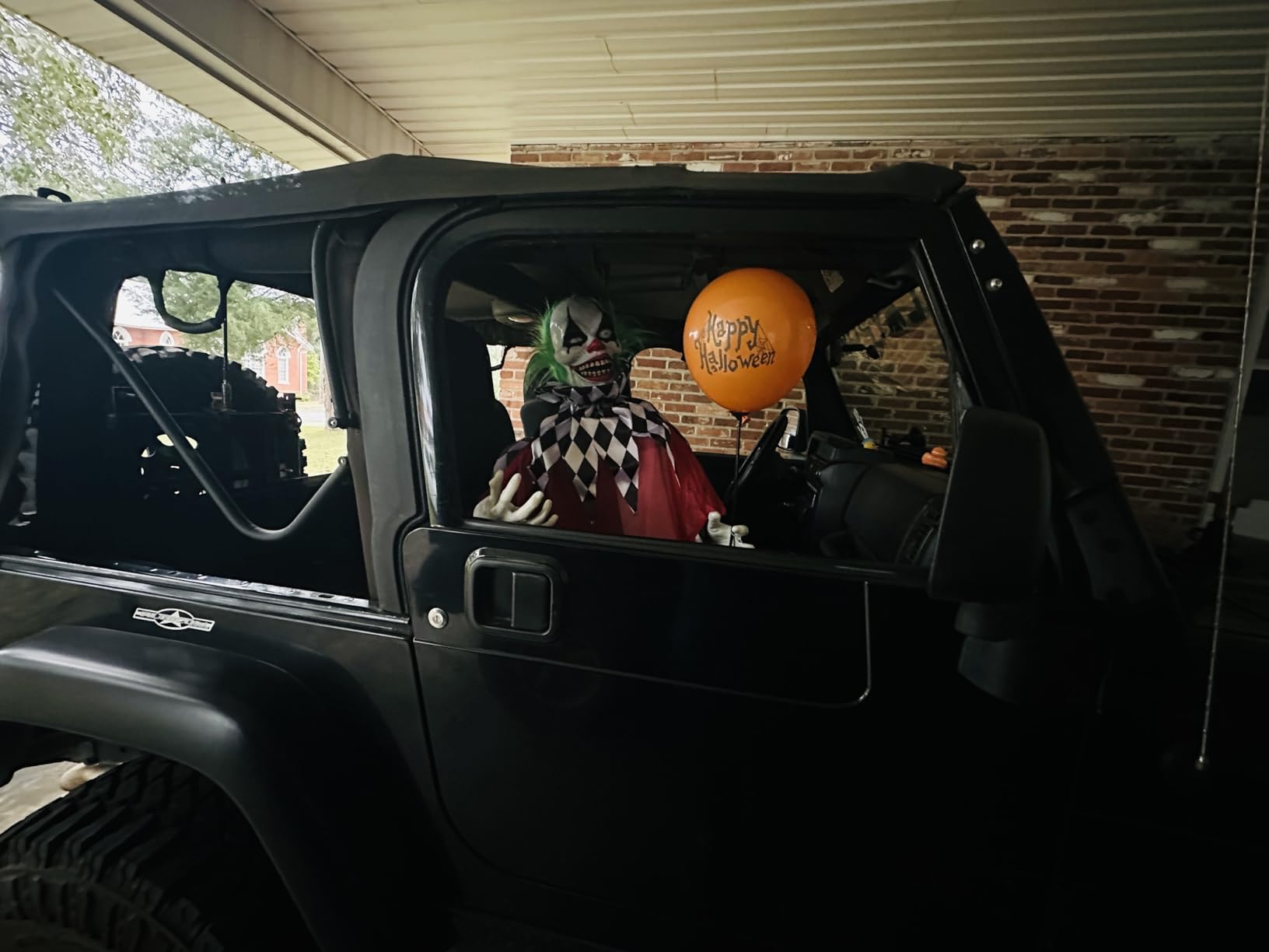Haunted Hill Farm Life-Size 5.5-Ft Scary Talking Clown Halloween Animatronic with Motion and Touch Activated Lights and Sounds, Battery Operated Indoor or Covered Outdoor Halloween Decorations customer photo 1