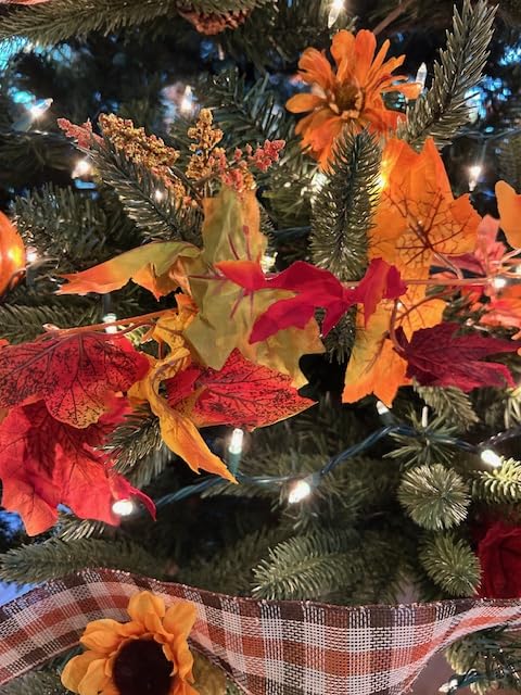 DearHouse 2 Pack Fall Garland Maple Leaf, 5.9Ft/Piece 7 Colors Hanging Vine Garland Artificial Autumn Foliage Garland Thanksgiving Decor for Home Wedding Fireplace Party Christmas customer photo 2