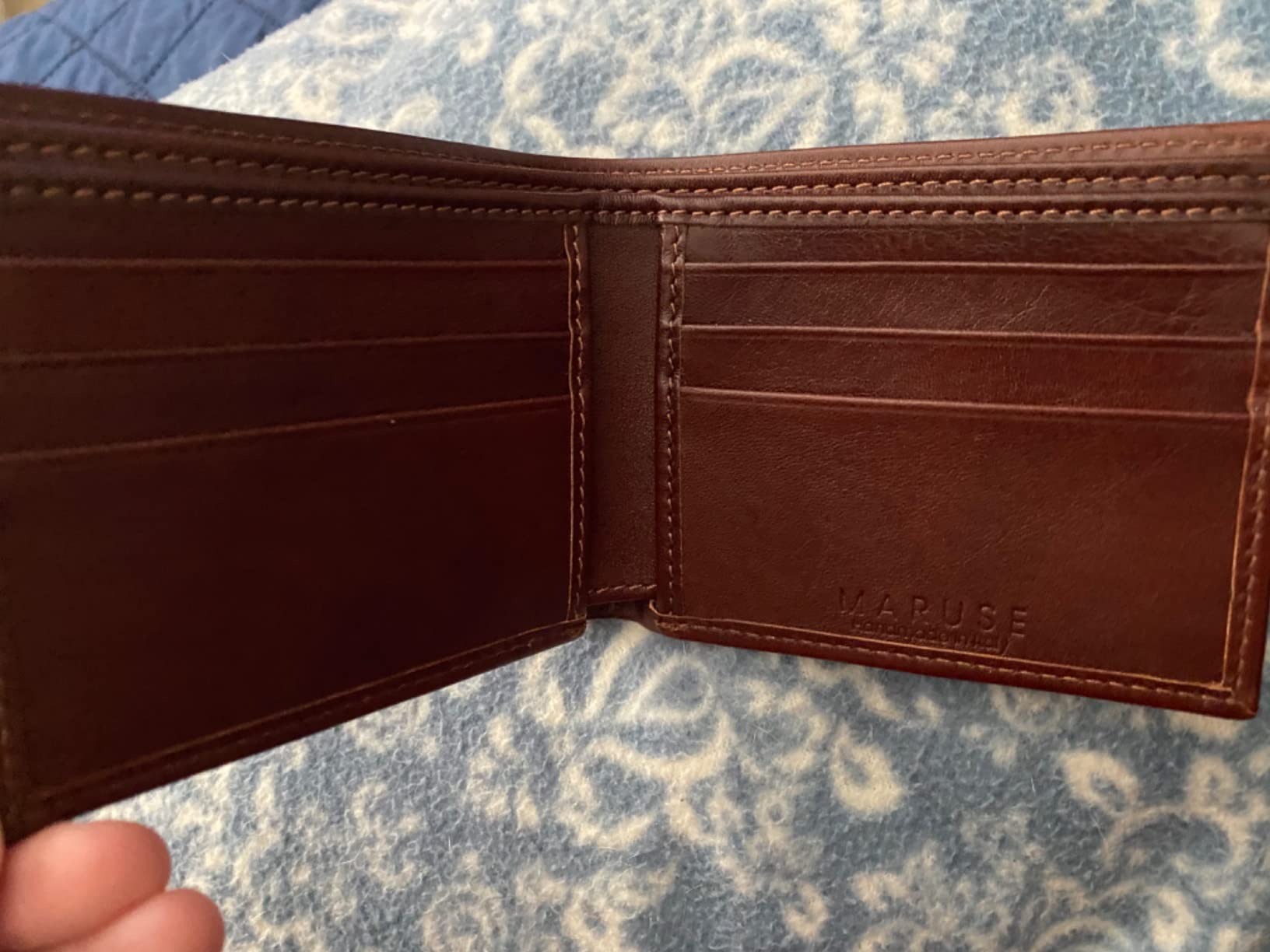 Bifold Wallet for Men - Slim Italian Leather Wallet, Handmade in Italy, Minimalist Leather Wallet for Cards and Bills, Brown customer photo 1