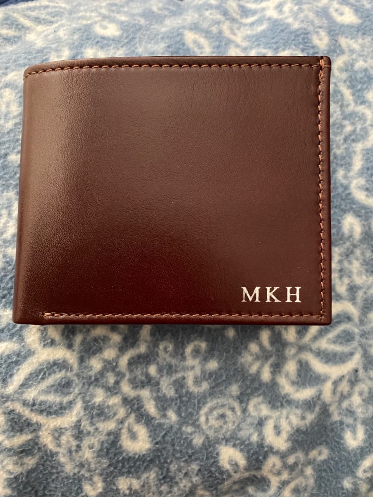 Bifold Wallet for Men - Slim Italian Leather Wallet, Handmade in Italy, Minimalist Leather Wallet for Cards and Bills, Brown customer photo 2
