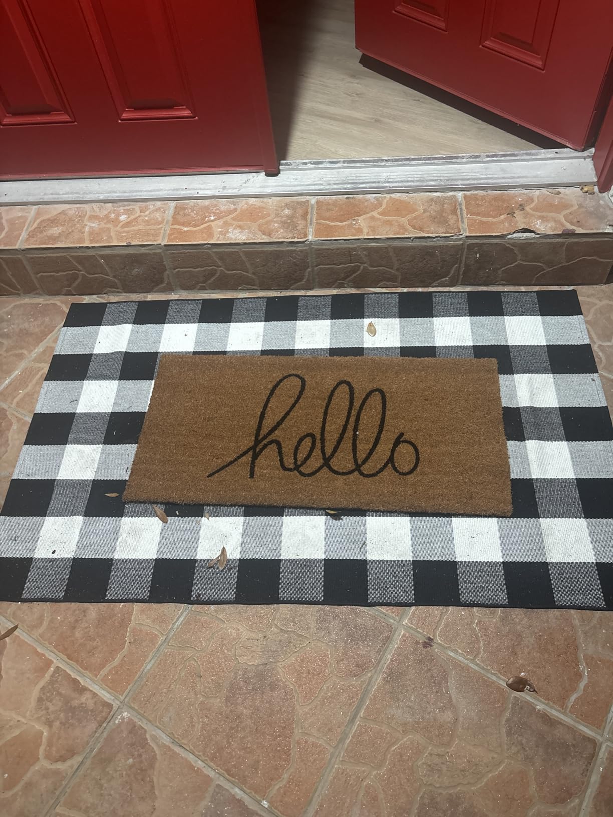 LuxUrux Coco Coir Welcome Mat - Heavy-Duty Backing, 17'' x 30'' Natural Door Mat - Easy to Clean, Beautiful Color for Outdoor and Indoor Use - Home Decor customer photo 2