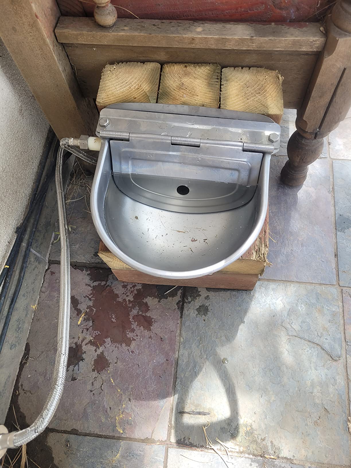 304 Stainless Steel Automatic Livestock Waterer with Float Valve and 39 inch Water Hose, Automatic Animal Water Bowl for Dogs, Horse, Calf, Chicken, Goat, Livestock Horse Waterer Dispenser customer photo 1
