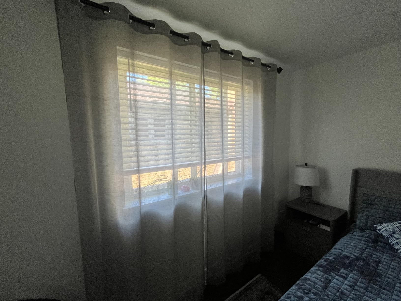 NICETOWN White Sheer Linen Curtains 84 Inch Length 2 Panels Set, W52xL84 | Grommet Semi Sheer Privacy with Light Filtering Flax Window Treatments for Bedroom/Living Room customer photo 2