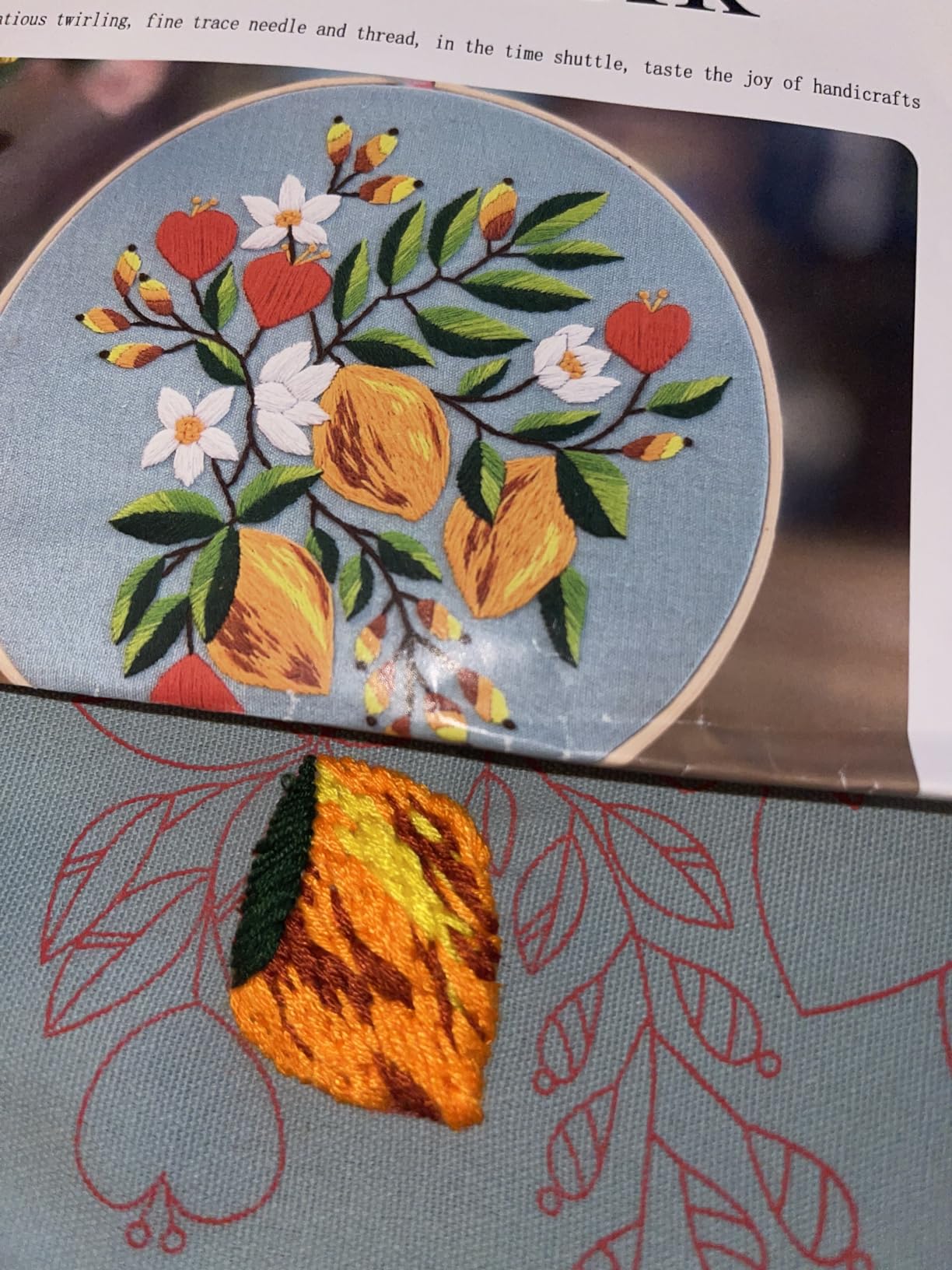 Picoey Embroidery Starters Kit with Pattern for Beginners, 4 Pack Cross Stitch Kits, 2 Wooden Embroidery Hoops,Scissors,Needles and Color Threads,Needlepoint Kit for Adults customer photo 2