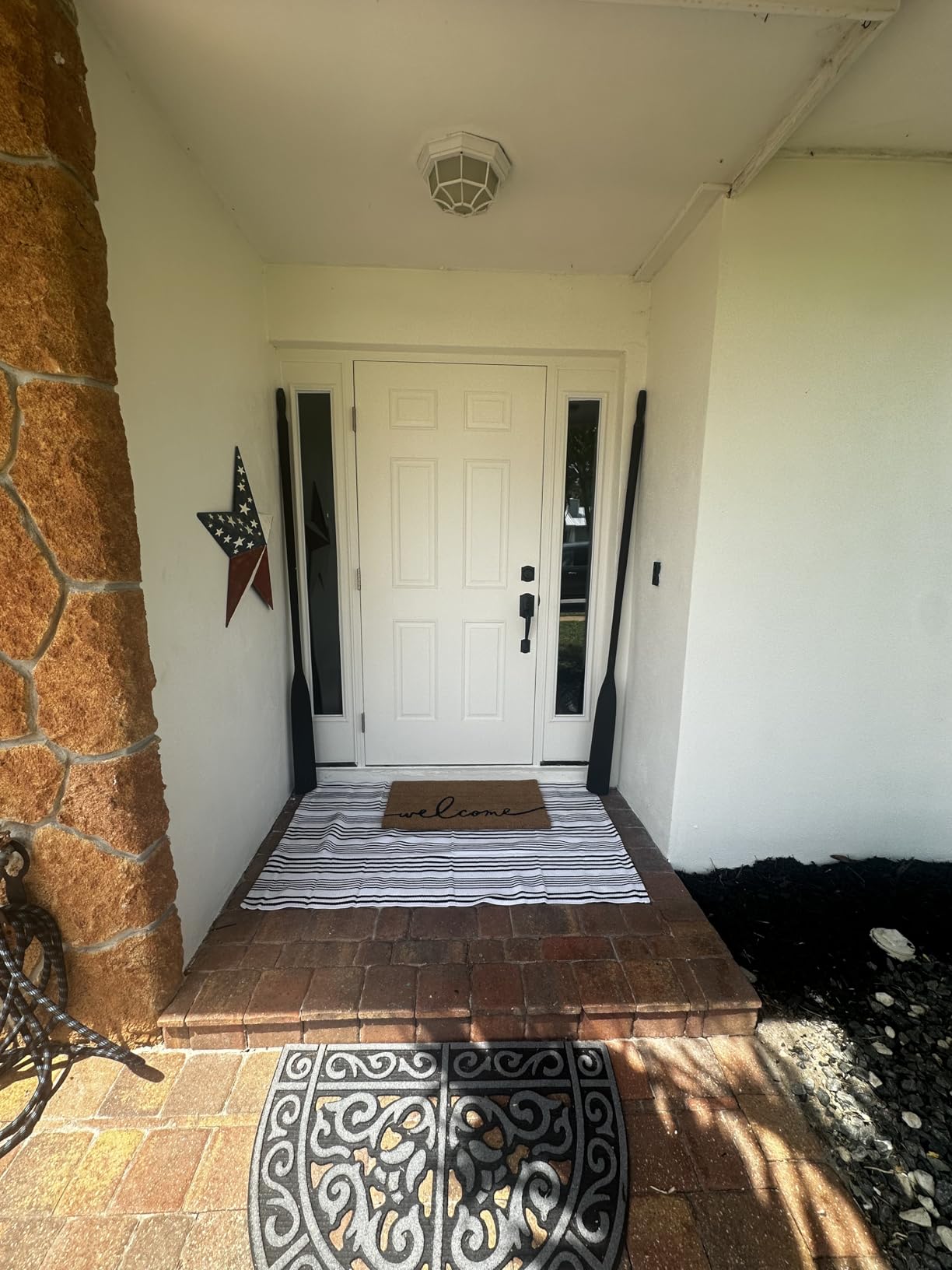 THEODORE MAGNUS Welcome Mat - Aesthetic Script, Non-Slip, Tufted - 17x30 | Premium Natural Coir Doormat customer photo 1