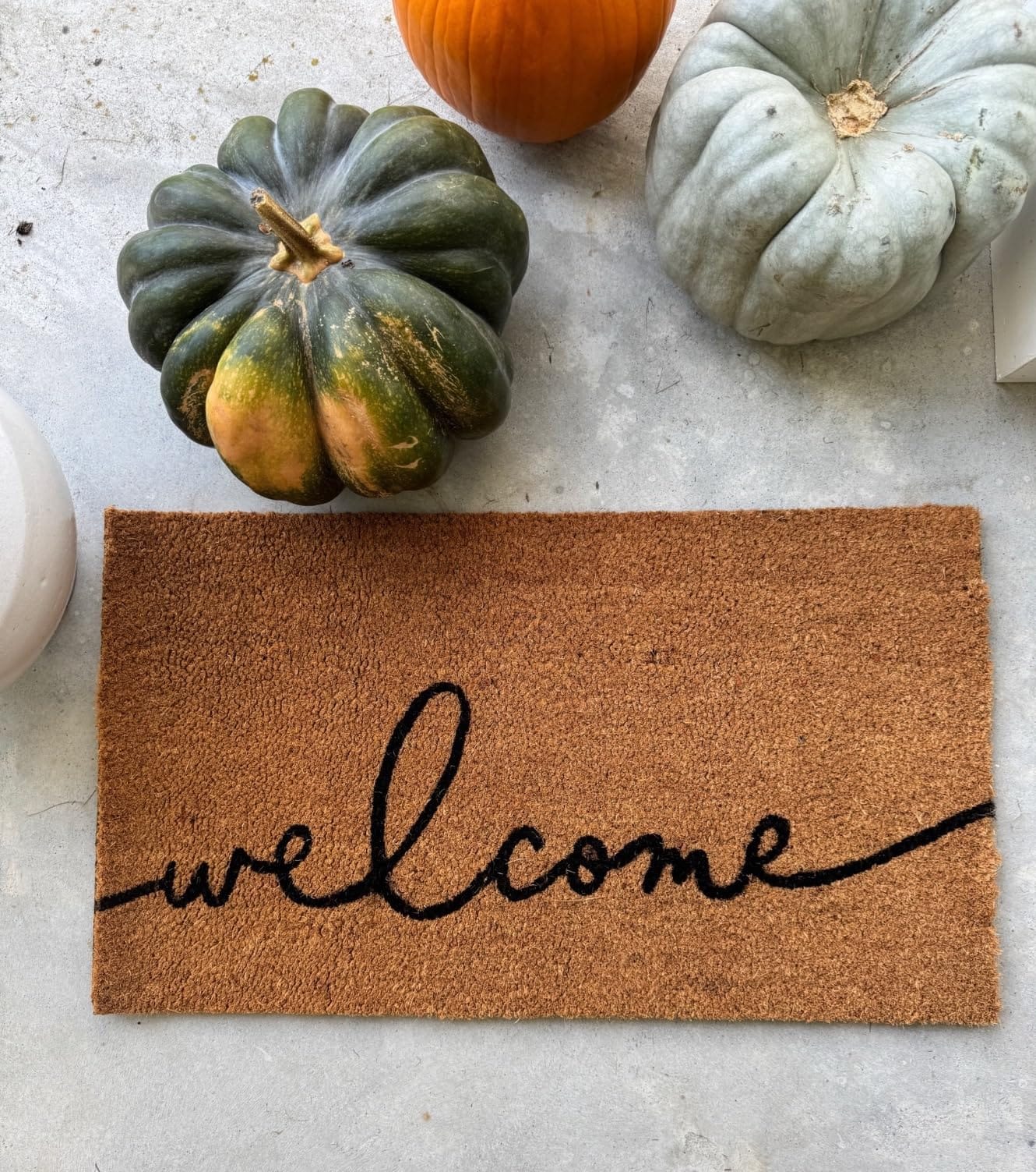 THEODORE MAGNUS Welcome Mat - Aesthetic Script, Non-Slip, Tufted - 17x30 | Premium Natural Coir Doormat customer photo 2