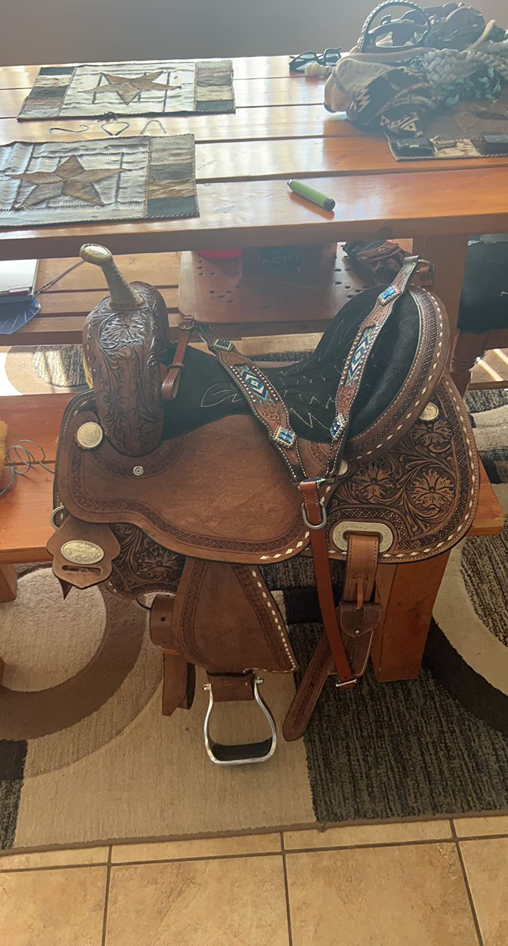 HILASON Dark Brown Western Barrel Racing Saddle Trail customer photo 2