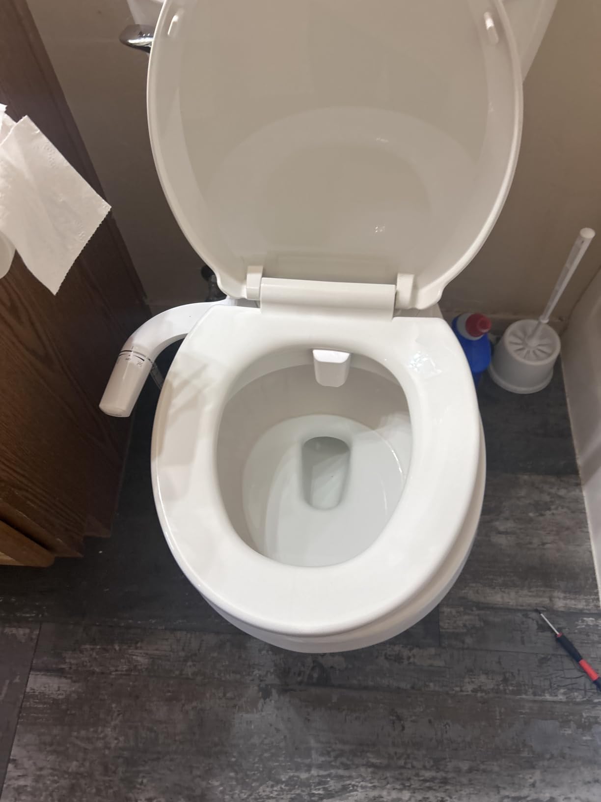 SAMODRA Ultra-Slim Hygienic Bidets Attachment for Existing Toilets - Adjustable Fresh Water Pressure Dual Nozzle (Frontal & Rear Wash) Easy to Install, Silver customer photo 2