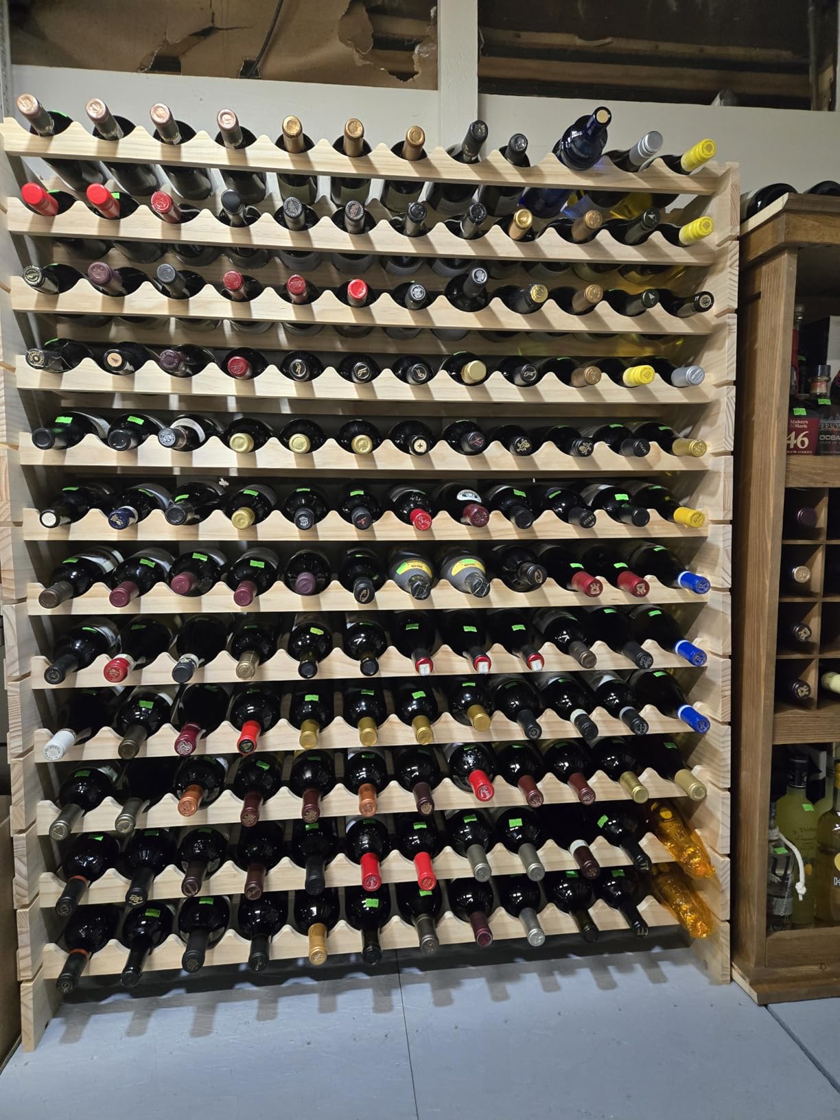 Wine Rack Freestanding Floor Cabinet 144 Bottle Wood Stackable Storage Modular Wine Holder Display Shelves customer photo 1