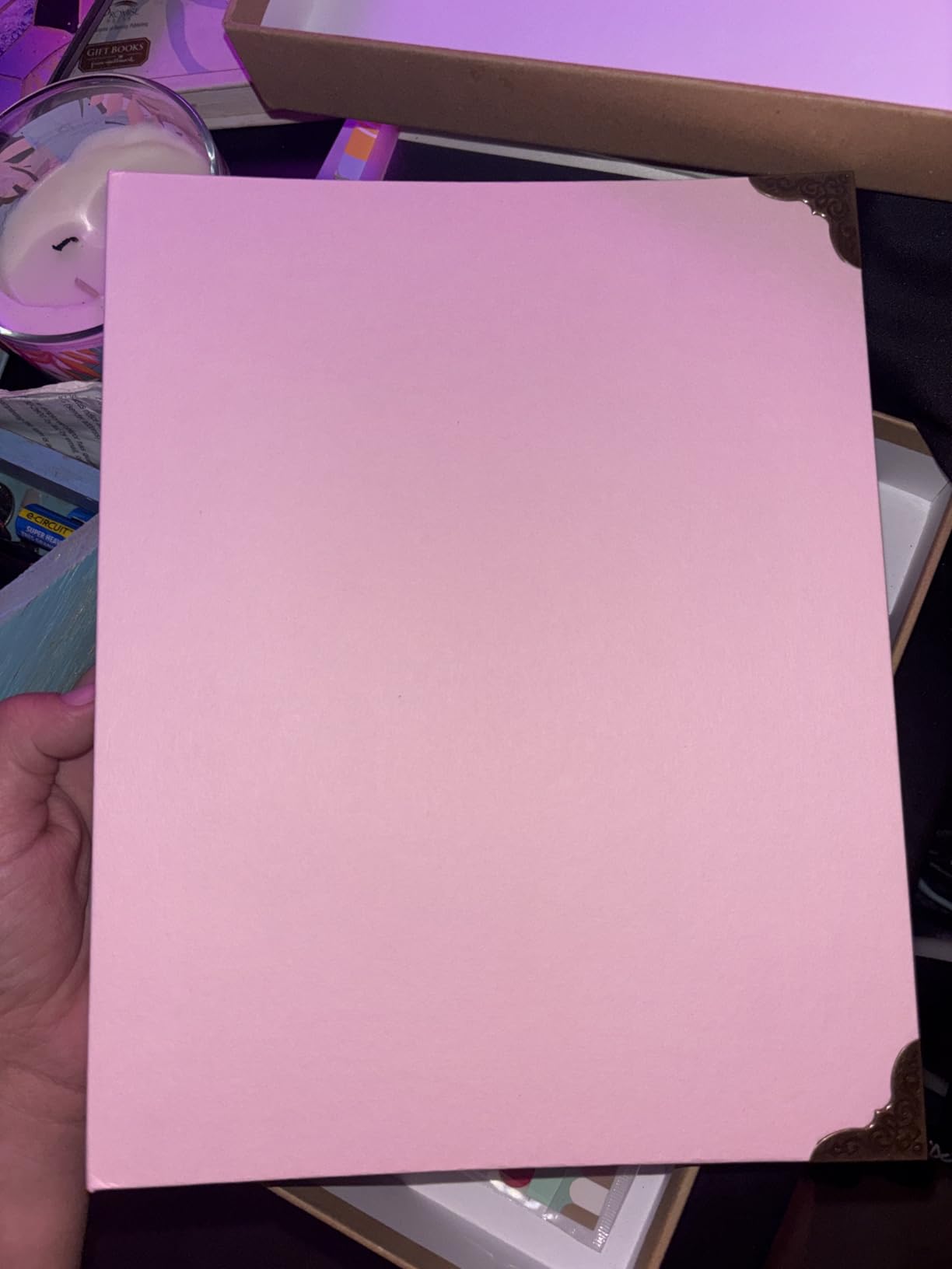 Vienrose DIY Scrapbook Photo Album Kit, 8.5x11 Inch, 60 Pages, Pink | 30 Sheets, Hardcover, 3-Ring Removable Black Paper, Pens, Tapes, Stickers, Gift for Lover Friends Kids Wedding Valentine's customer photo 1