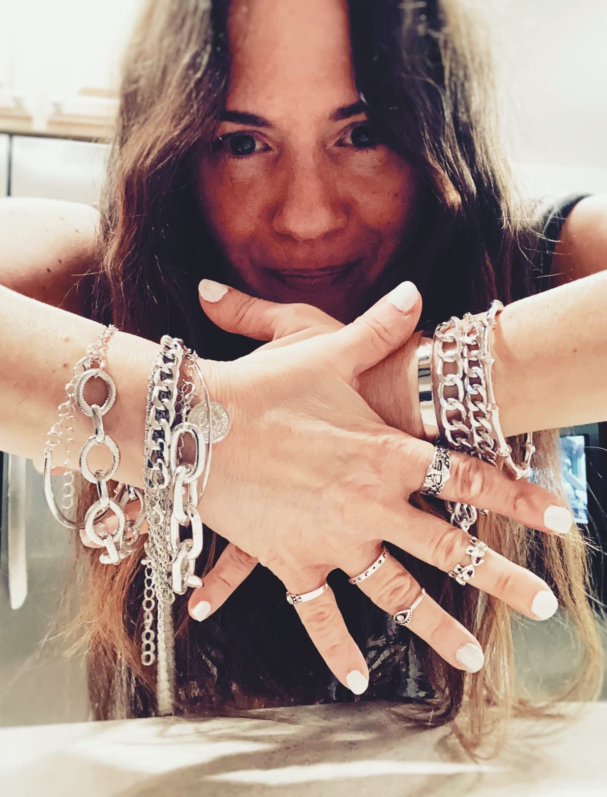 18-25 PCS 6 Pack Boho Gold Silver Stackable Bracelets Set for Women customer photo 1