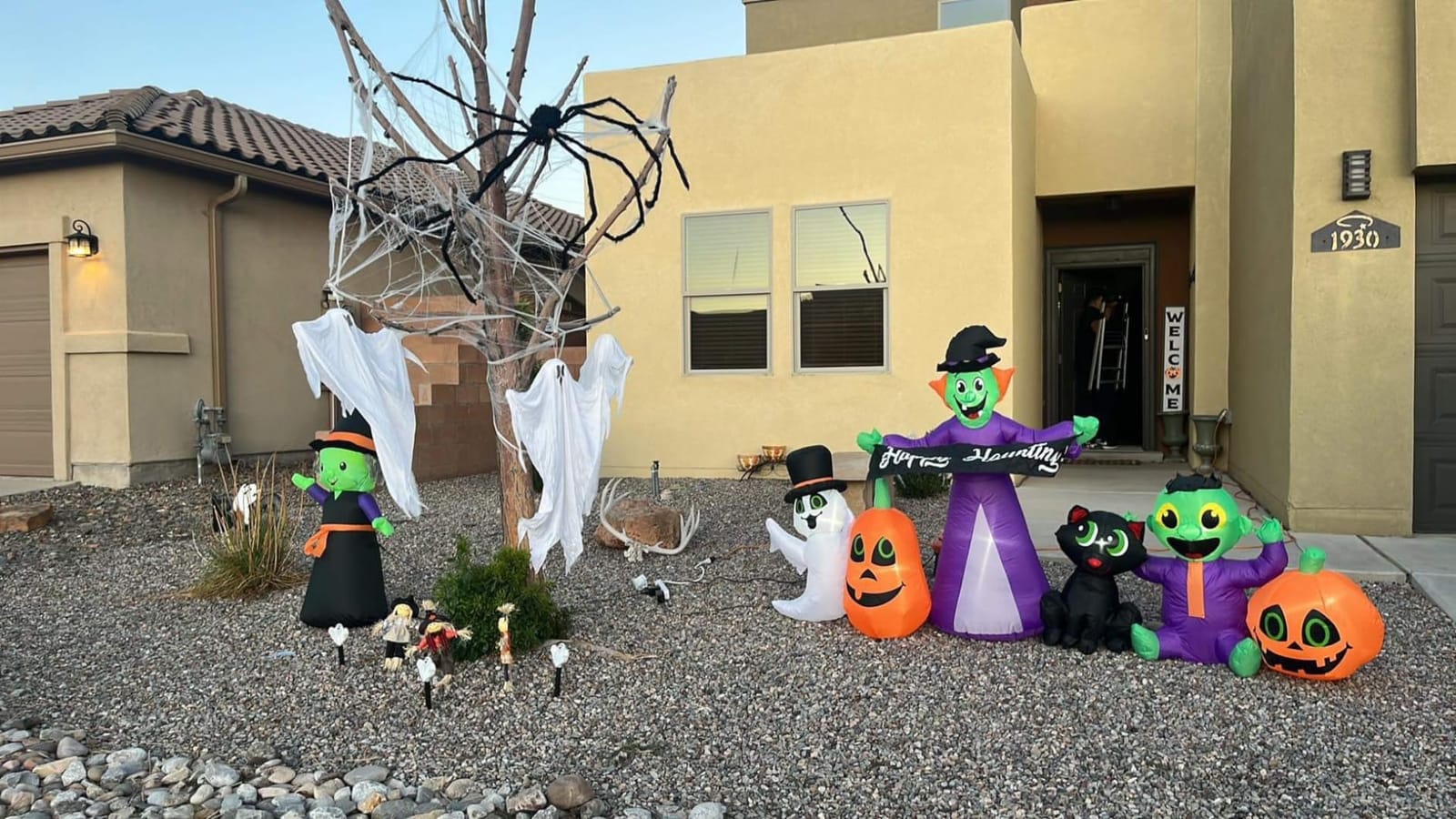 BLOWOUT FUN 8ft Length Halloween Inflatable Witch,Ghost,Frankenstein Baby | Black Cat with Pumpkin Decoration, Lighted Blow Up Lighted Clearance Decor Indoor Outdoor Holiday Art Decor Decorations customer photo 2
