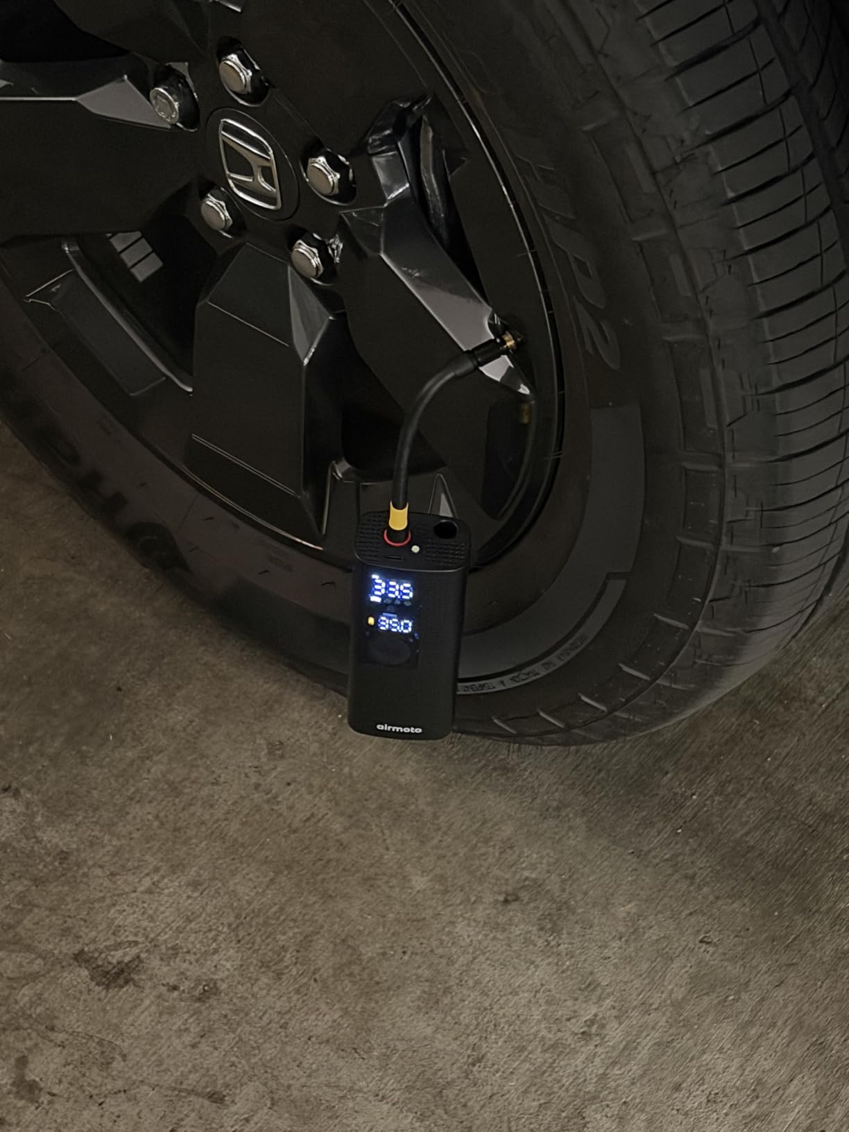 Airmoto Tire Inflator Portable Air Compressor for Cars, Bikes and Bicycles | Cordless Air Pump with Digital Pressure Gauge, Bright LED & Auto Shut-Off, Works on All Tires and Inflatables customer photo 1