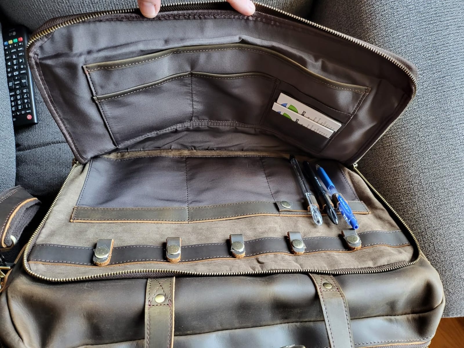 Masa Kawa Leather Briefcase for Men 15.6