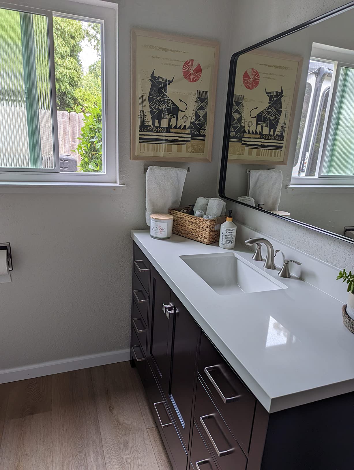 ARIEL Cambridge 72-inch Bathroom Vanity with Sink, Solid Wood, 1.5-inch Pure White Quartz Countertop & Backsplash, Double Rectangular Porcelain Sink, 4 Soft Closing Doors, 6 Dovetail Drawers, White customer photo 2
