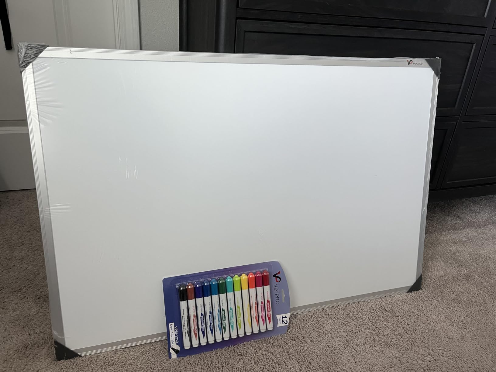 VIZ-PRO Magnetic Dry Erase Board, 72 X 48 Inches, Foldable Wall-Mounted Whiteboard with Silver Aluminum Frame & Marker Tray for School Office and Home 6' X 4' customer photo 1