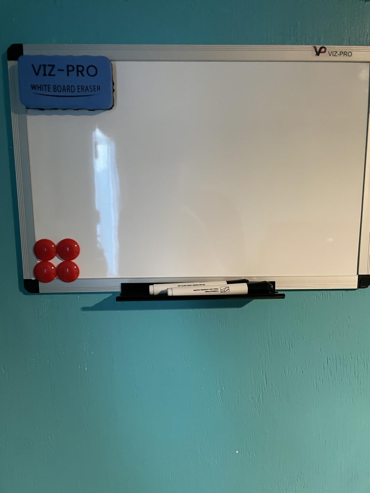 VIZ-PRO Magnetic Dry Erase Board, 72 X 48 Inches, Foldable Wall-Mounted Whiteboard with Silver Aluminum Frame & Marker Tray for School Office and Home 6' X 4' customer photo 2
