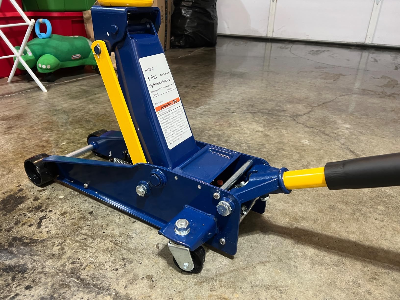 Floor Jack, Heavy Duty 3 Ton Floor Jack, Low Profile Hydraulic Jack, Steel Service Jack Quick Rise with Double Pump Quick Lift customer photo 2