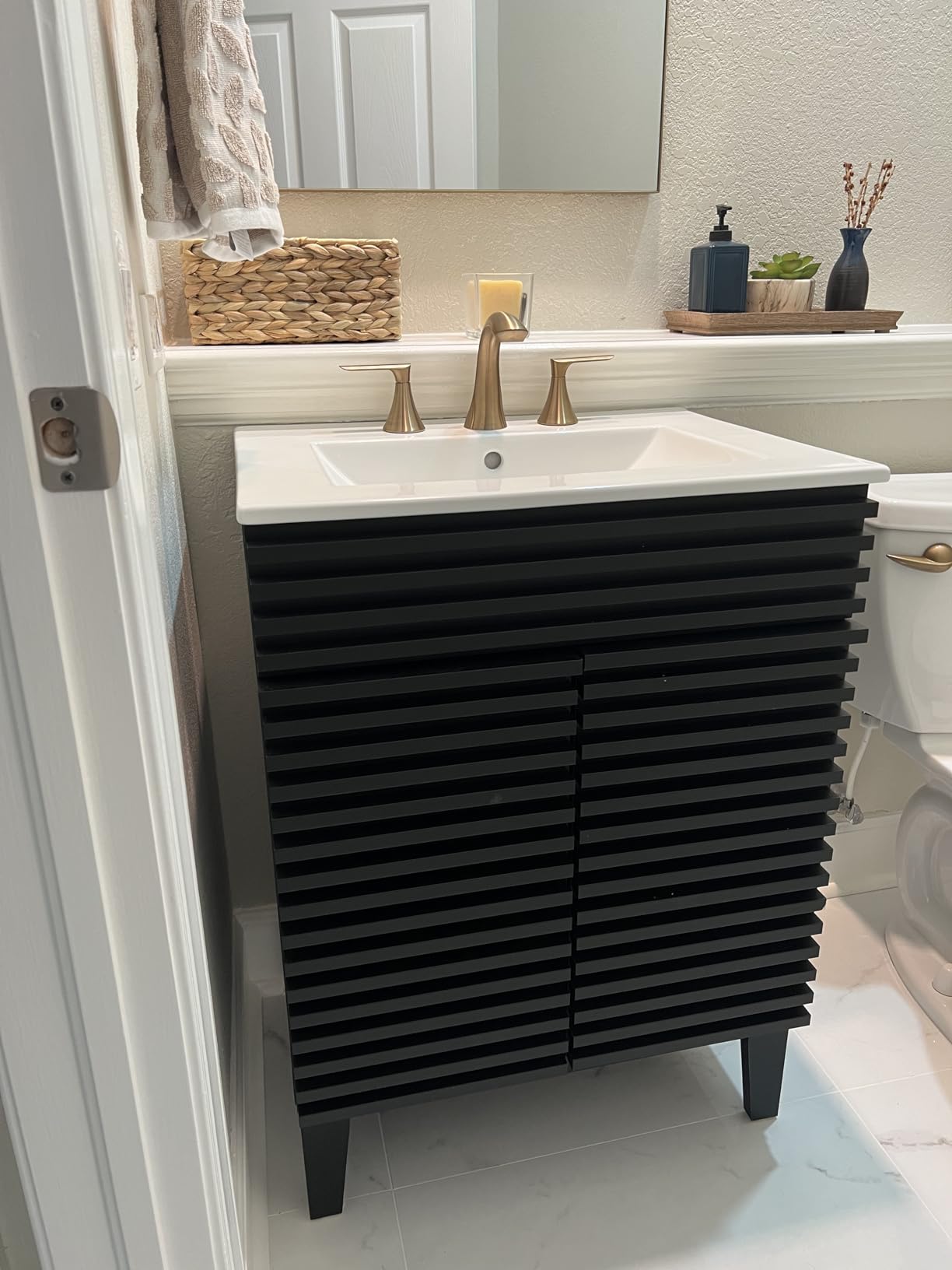 Modway Render Vanity Floor, 24 Inch, Oak/White Sink customer photo 1