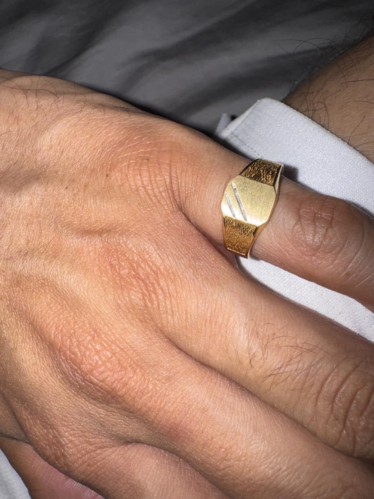 AFFY Men's Two Tone Zeus Signet Ring In 14K Gold Over Sterling Silver | 10K Solid Gold customer photo 1