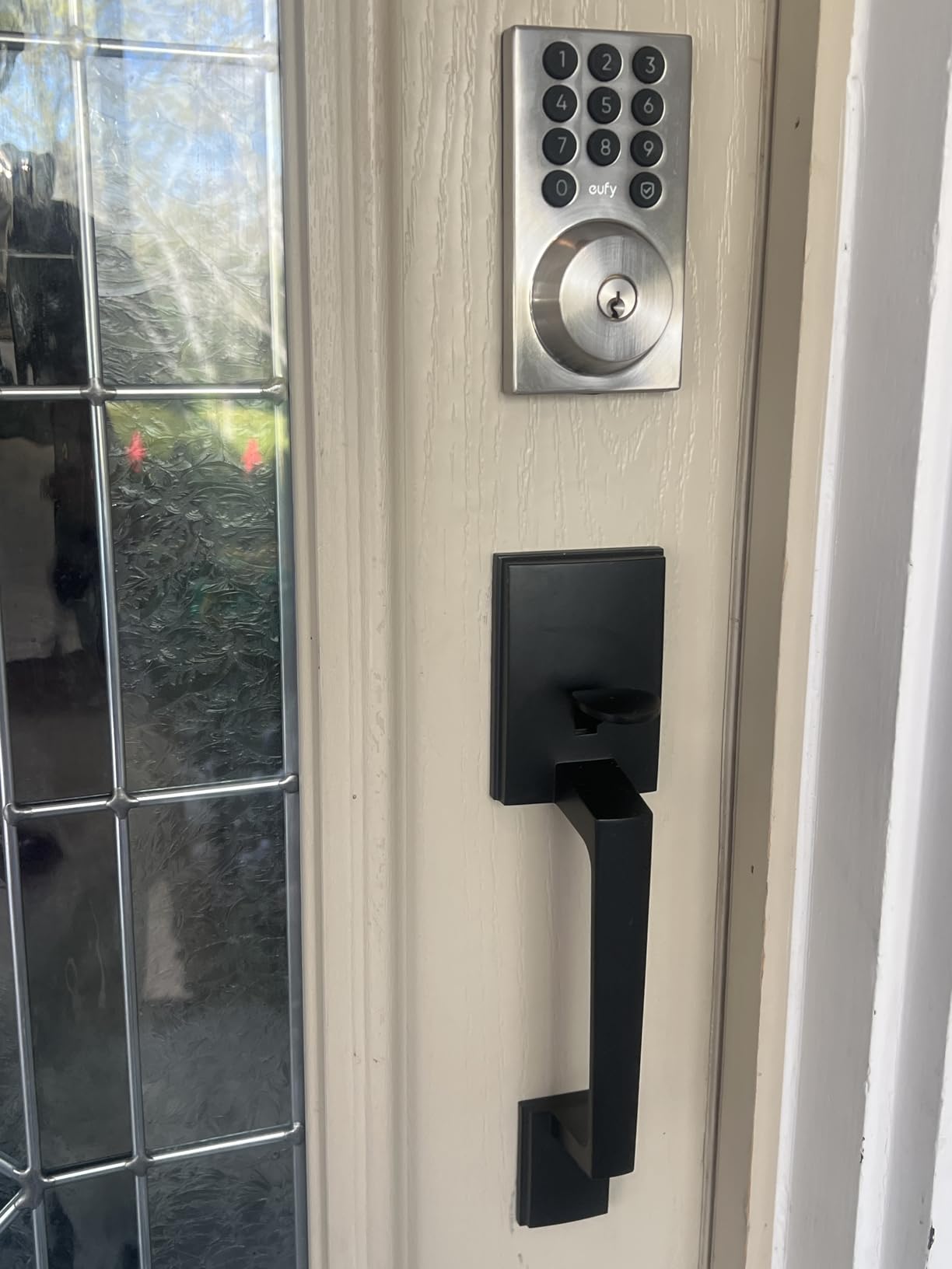 Brightify Black Front Door Lock Set for Modern Home Entryway, Apartment | Zinc Alloy, Front Door Handle and Deadbolt Set, Reversible for Right&Left Door, 35mm-45mm Door Thickness customer photo 2