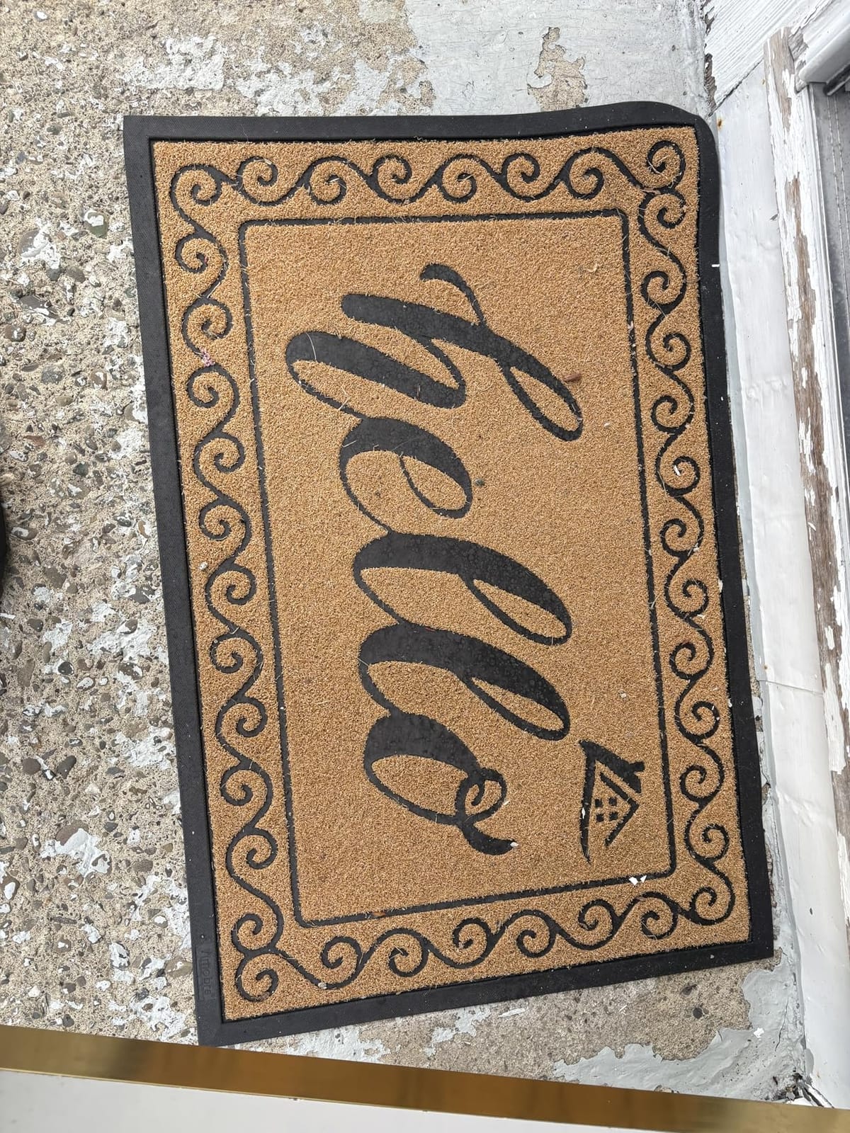 Yimobra Welcome Mat, Heavy Duty Sturdy Door Mats for Home Entrance Outdoor Indoor, Front Doormat for Outside Patio Floor Entry Porch Garage Office, Waterproof, Low Profile, 29.5x17, Black Grey customer photo 2