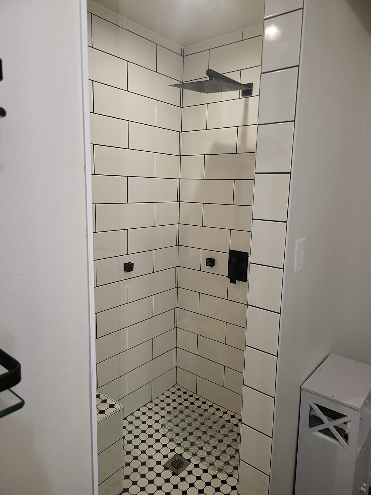 gotonovo Rainfall Shower System with Full Body Jets 6pcs Matte Black, 12'' Rainfall Shower Head with Handheld Spray Combo, Wall Mount, Rough-in Valve and Trim Kit, All Metal customer photo 1