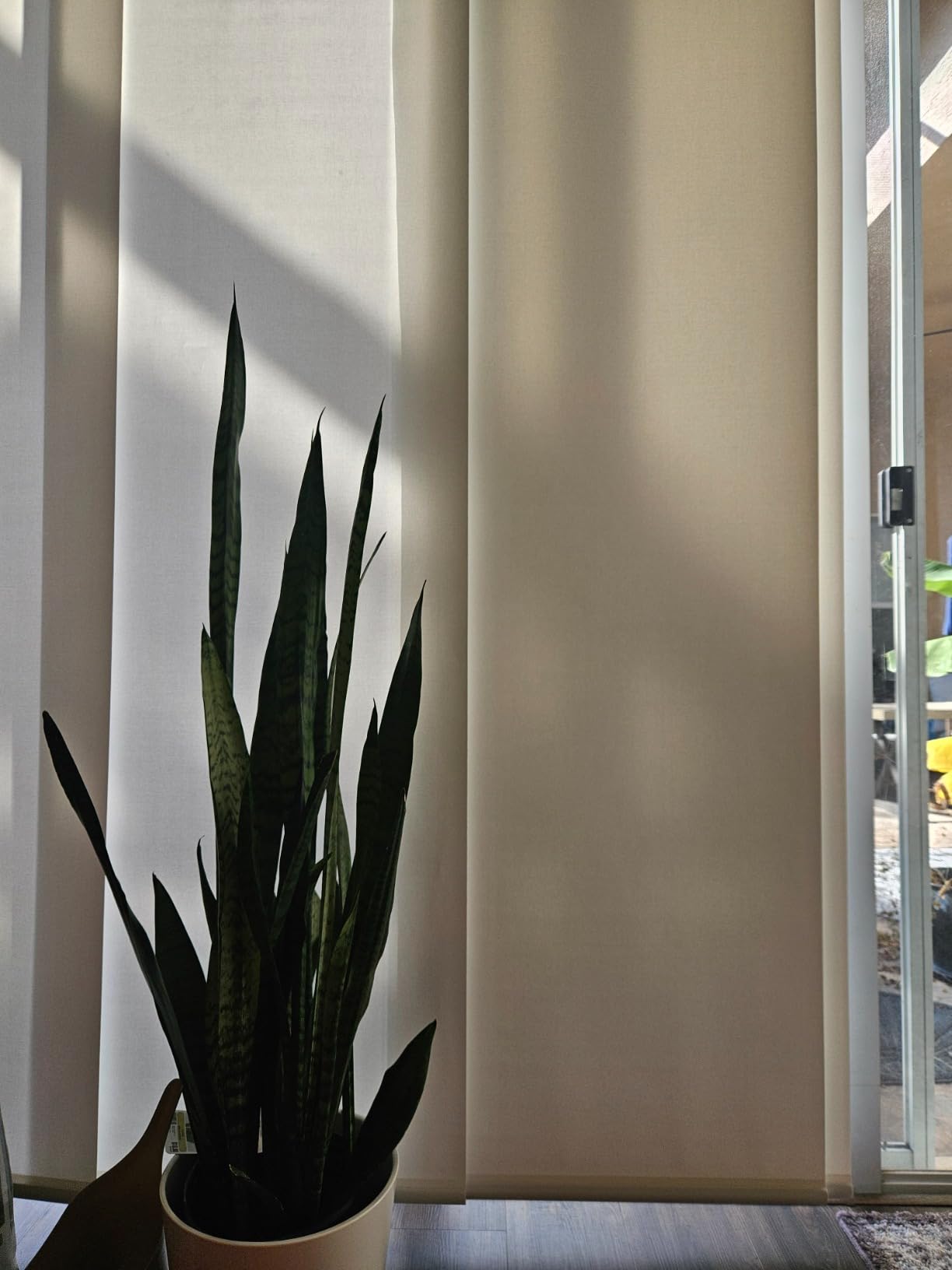 Yoolax Hardwired Smart Sliding Panels, Custom Motorized Panel Track Blinds | 100% Blackout, Automatic Adjustable Vertical Blinds, Compatible with Alexa Google Home, for Patio Doors Room Divider Windows customer photo 1