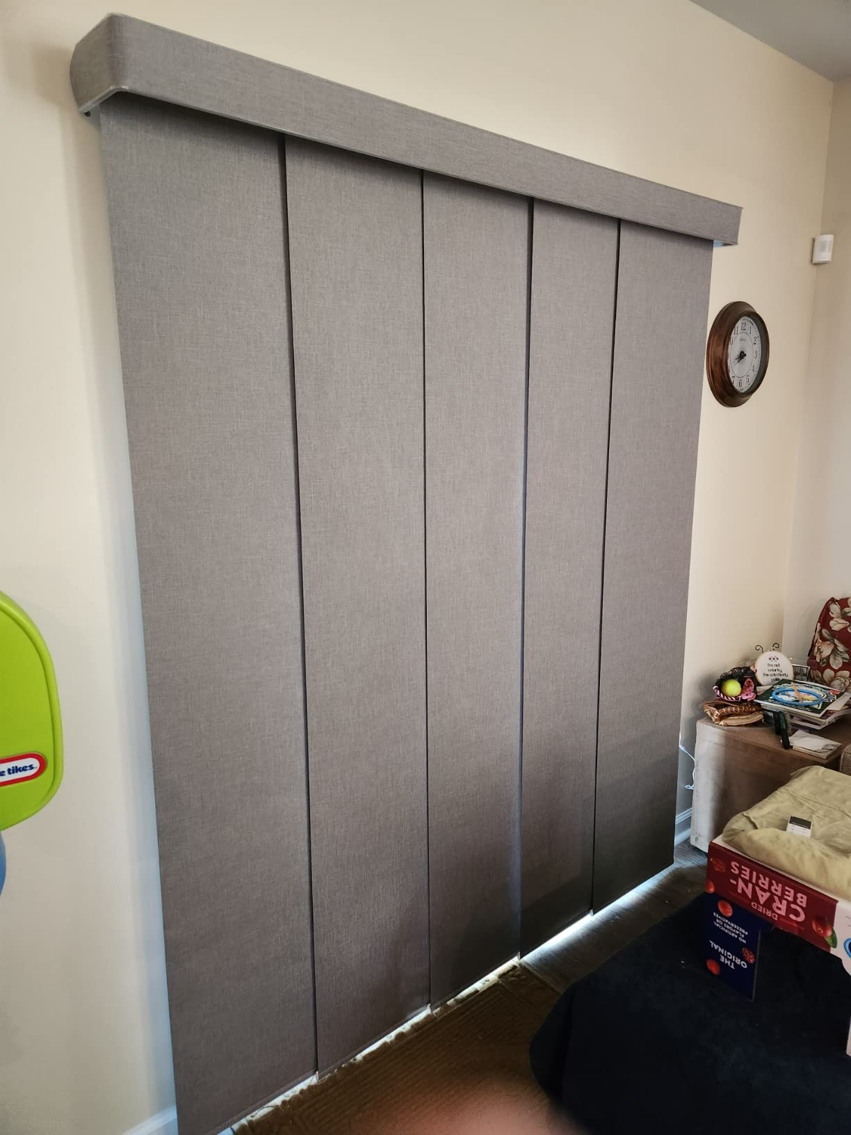 Yoolax Hardwired Smart Sliding Panels, Custom Motorized Panel Track Blinds | 100% Blackout, Automatic Adjustable Vertical Blinds, Compatible with Alexa Google Home, for Patio Doors Room Divider Windows customer photo 2