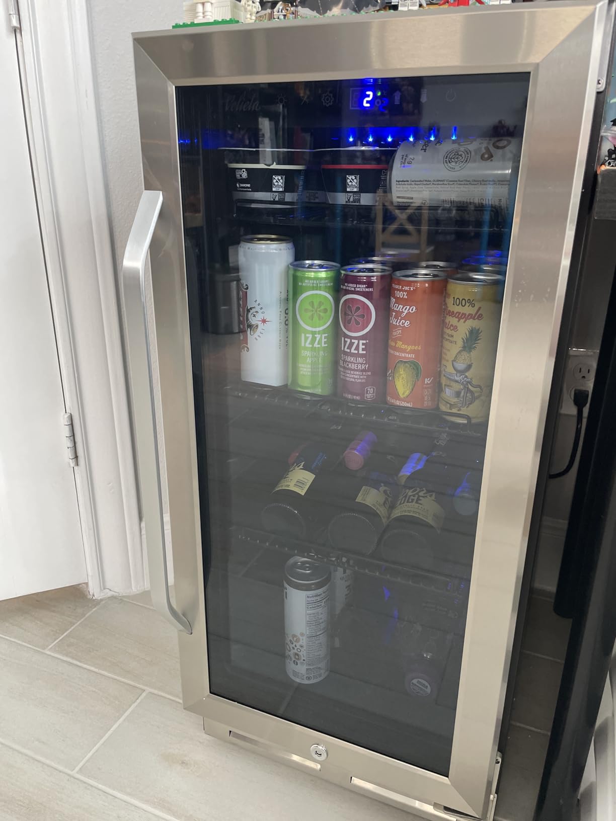 Wine Fridge Cooler 180Bottle 24Inch Dual Zone Glass Door Lock for Home customer photo 1
