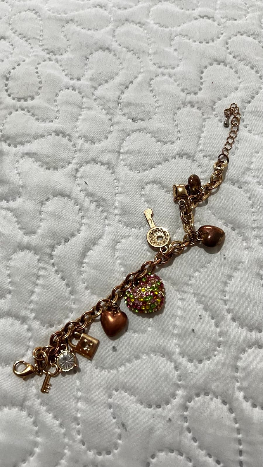 Gold Chain Link Bracelet - 7inch+ 2inch Extender 14K Gold Plated Love Locked Bracelets for Women customer photo 2