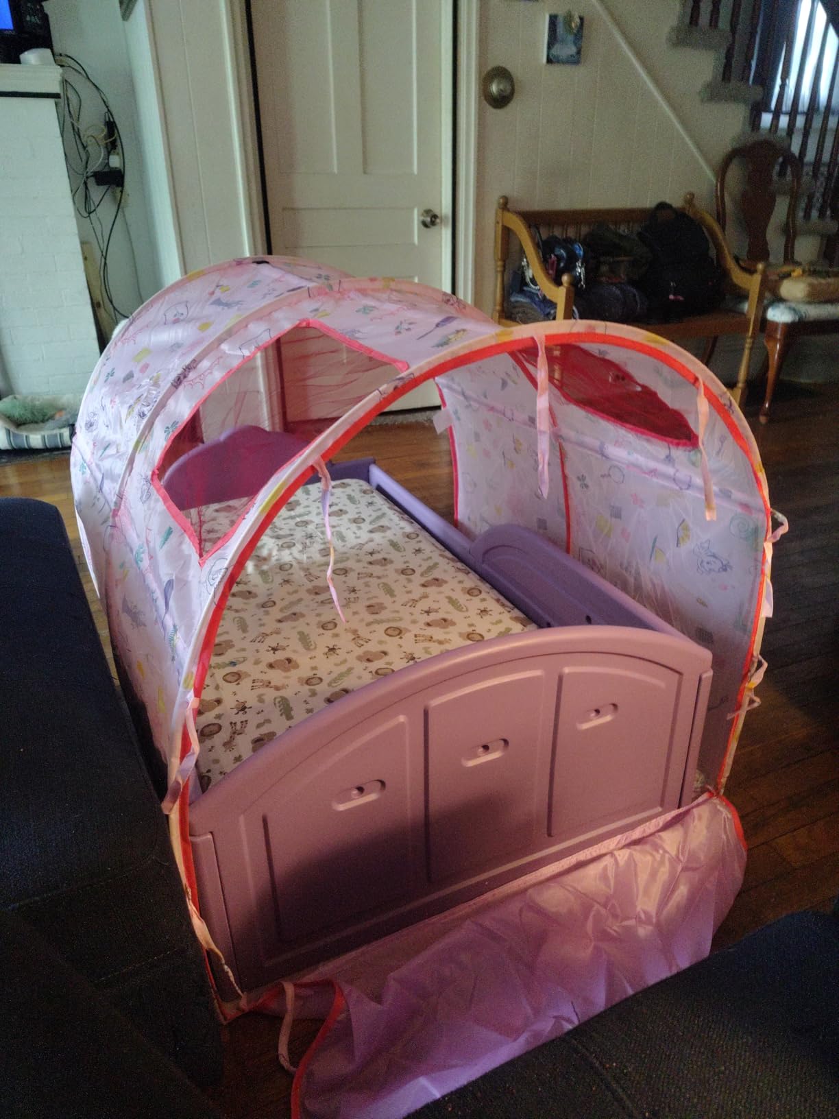 Delta Children Disney Minnie Mouse Plastic Sleep and Play Toddler Bed with Tent, Pink customer photo 2