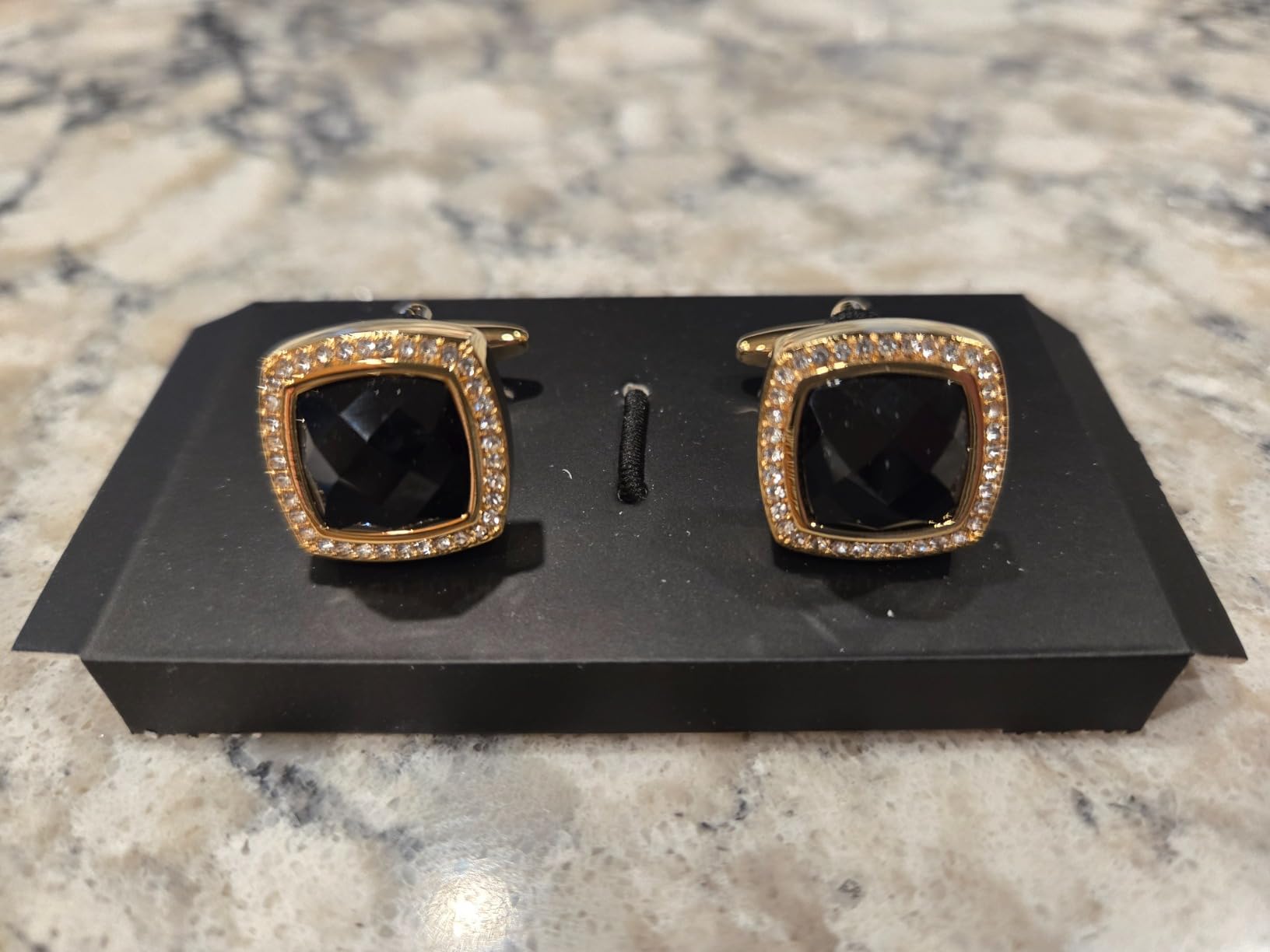 Cufflinks for Men, Gold Diamond Crystal Cufflinks for Groom Husband Personalized Gifts, Mens Formal Wedding Business Cufflinks, Luxurious Gorgeous Cuff Links French Shirt Accessories customer photo 2