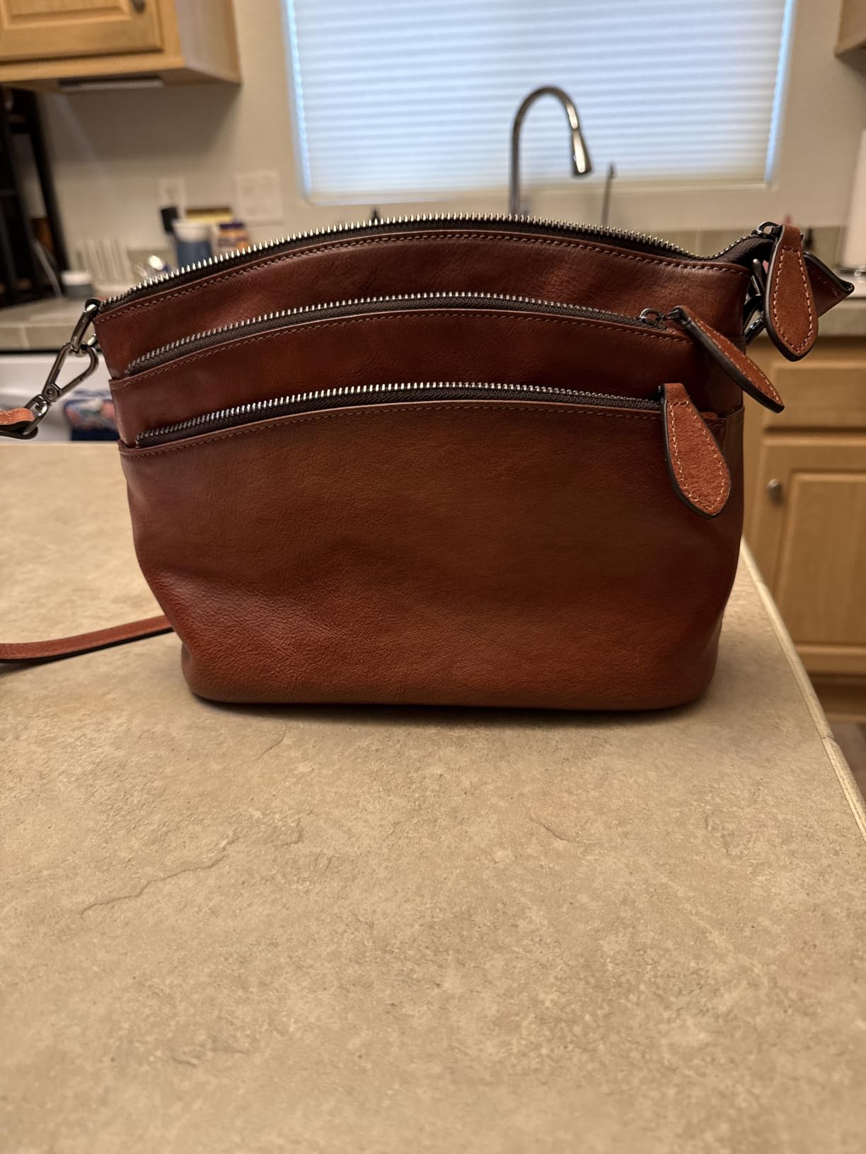 HESHE Leather Crossbody Bags for Women Vintage Shoulder Handbag customer photo 2