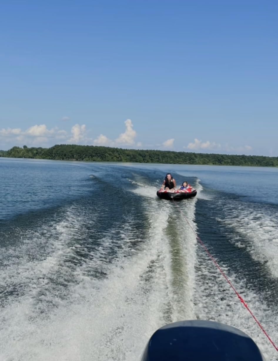 ZOOMBROS Towable Tube for Boating 2-Person, Secure Cockpit Seating for Kids & Family Safety, Heavy-Duty Water Sport Towables Large Capacity with Quick Connector, Less Drag customer photo 2