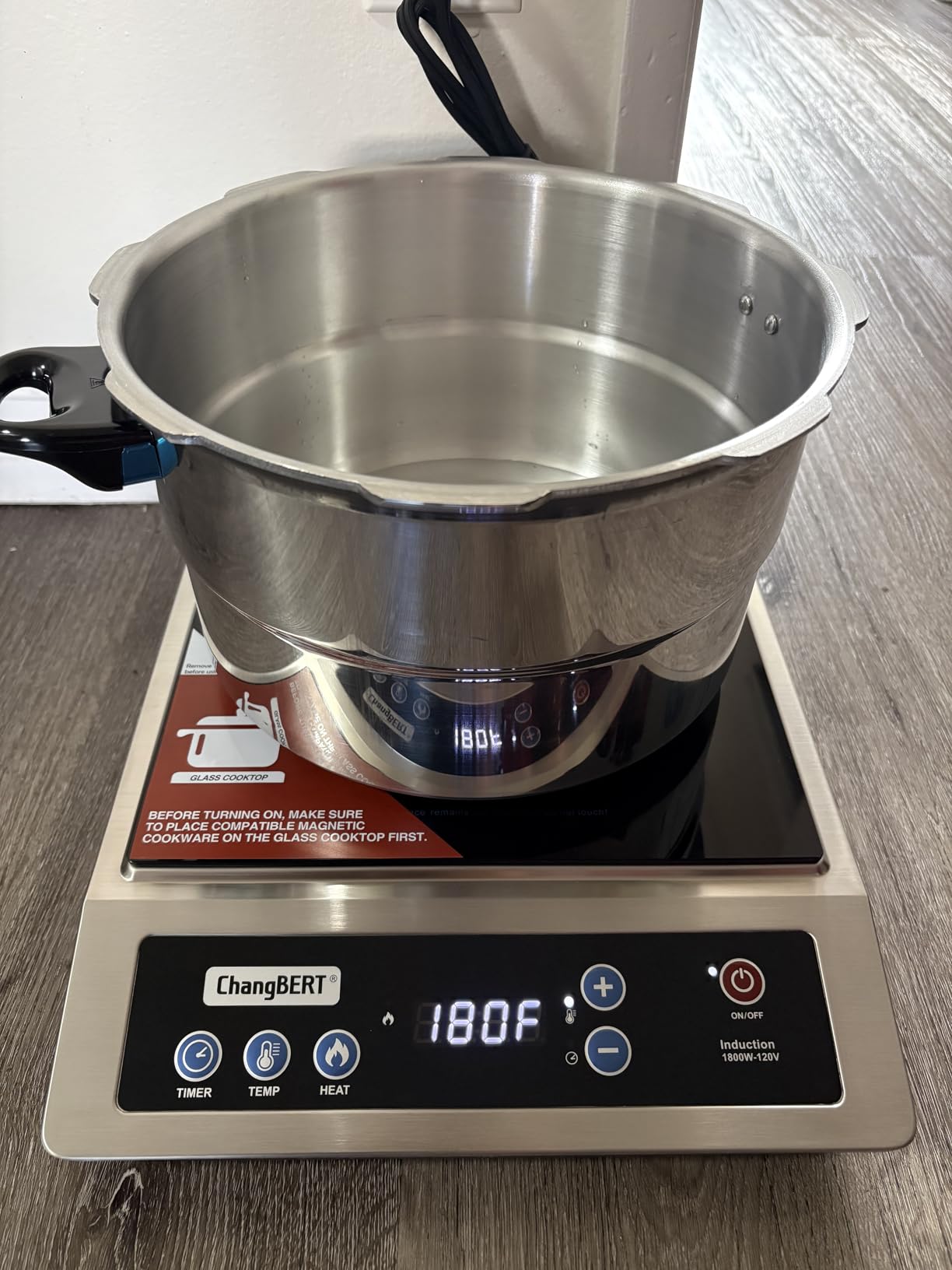 ChangBERT Induction Cooktop, Commercial Grade Portable Cooker, Large 8” Heating Coil, Premium Stainless Steel Countertop Burner with NSF Certified, 10 Hours Timer Powerful 1800W Professional Hot Plate customer photo 1