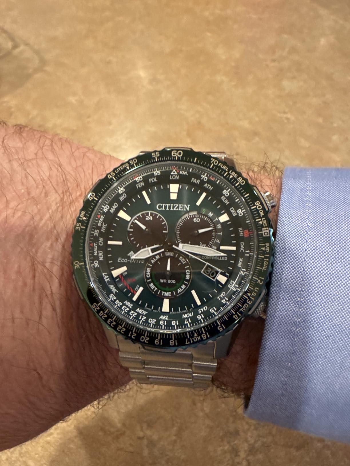Citizen Eco-Drive Pilot Chronograph Watch with Atomic Timekeeping, 12/24HR, Power Reserve, Sapphire Crystal customer photo 1