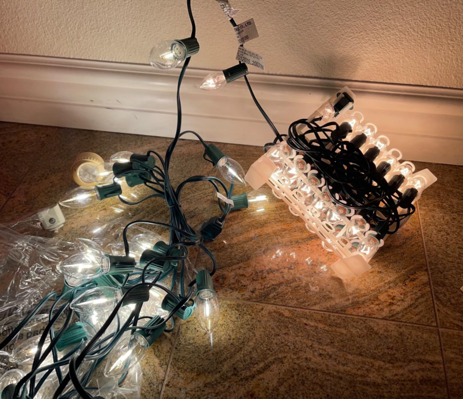 Minetom C9 Christmas Lights Outdoor, 50FT 50 LED String Lights Warm White | Waterproof Connectable Christmas Tree Lights for House, Roofline, Holiday Party, Indoor Outside, Garden Patio Backyard Decor customer photo 2
