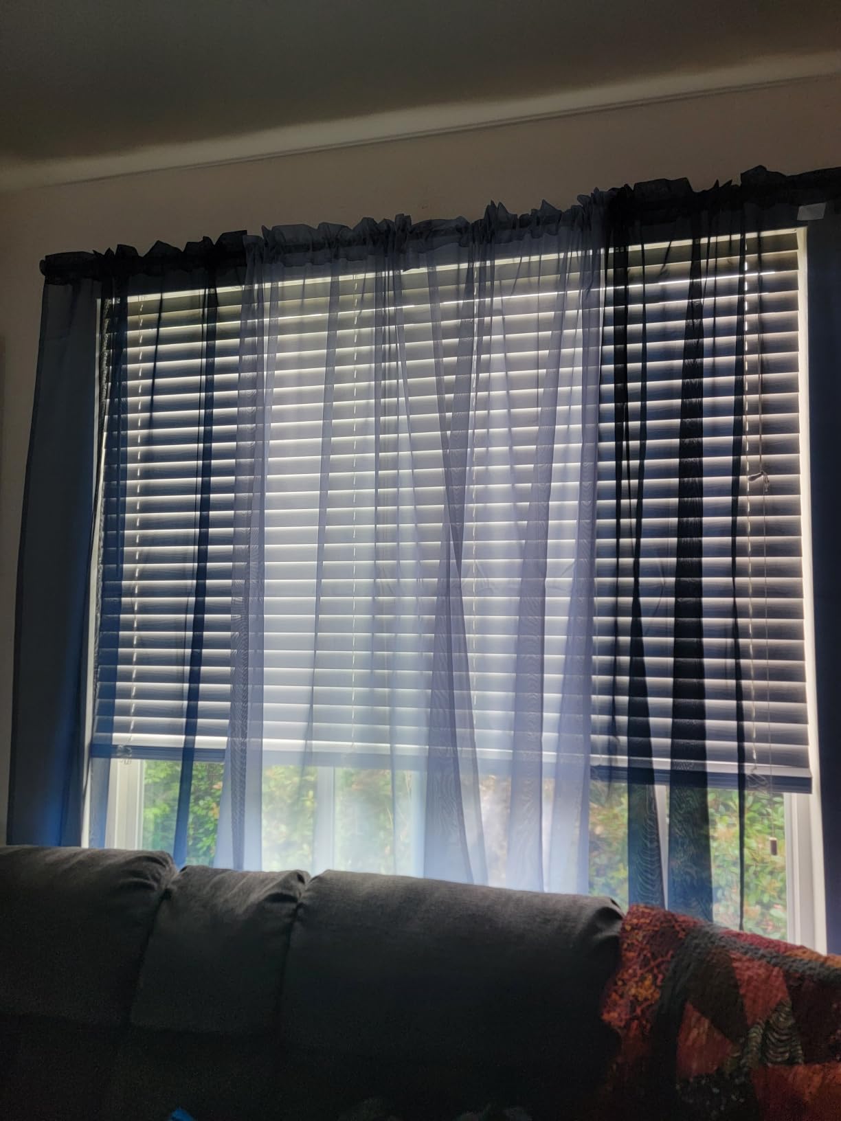 Chyhomenyc Extra Long White Sheer Curtains 120 Inches Long 2 Panels | Voile Window Drapes, Wedding Arch, Birthday Party, Hallway Window, Guest Room, Each 42Wx120L in, 10FT customer photo 2