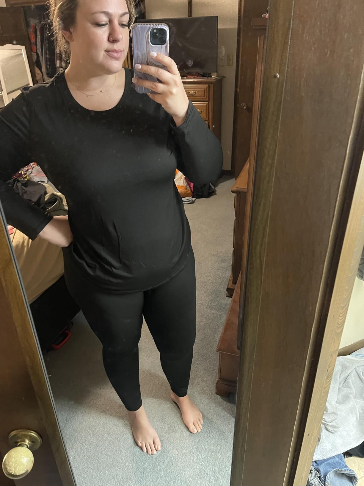 Plus Size Thermal Underwear for Women Long Johns Top and Bottom Sets | Fleece Lined Base Layer customer photo 1