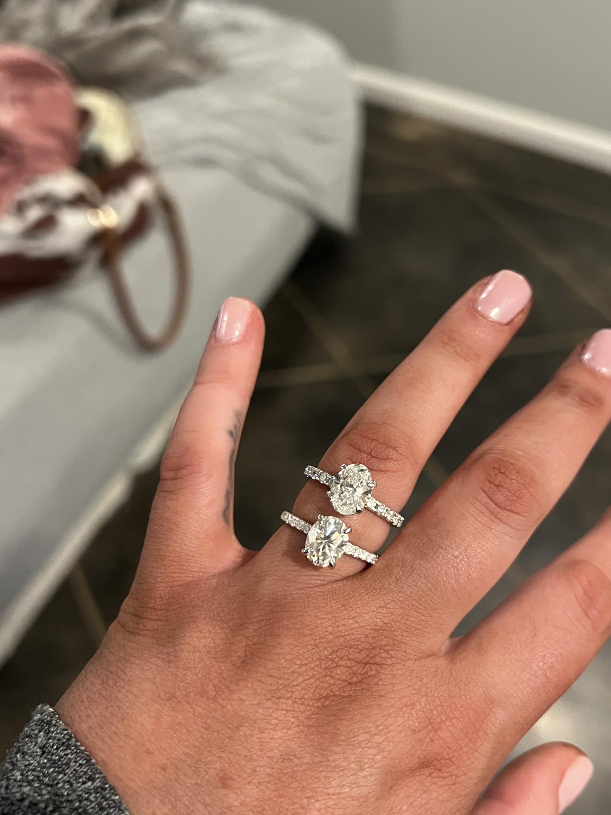 Moissanite Engagement Rings for Women 2ct Oval Cut Promise Wedding Rings customer photo 1