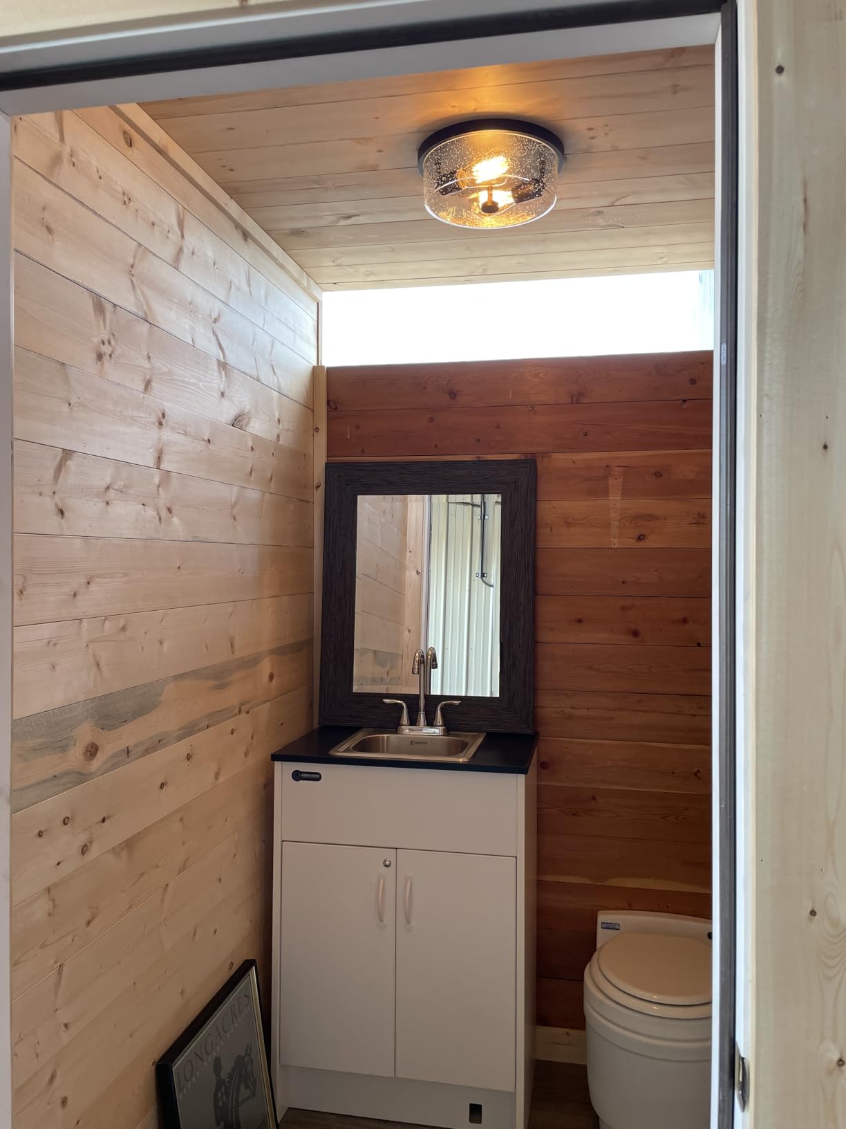 Laveo Dry Flush Toilet - Waterless, Portable, Self Contained and Easier to Use than an Incinerating or Composting Toilet. Great for Tiny Homes, Vans, Boats, Camping, RVs and Off Grid, LDPE, White customer photo 2