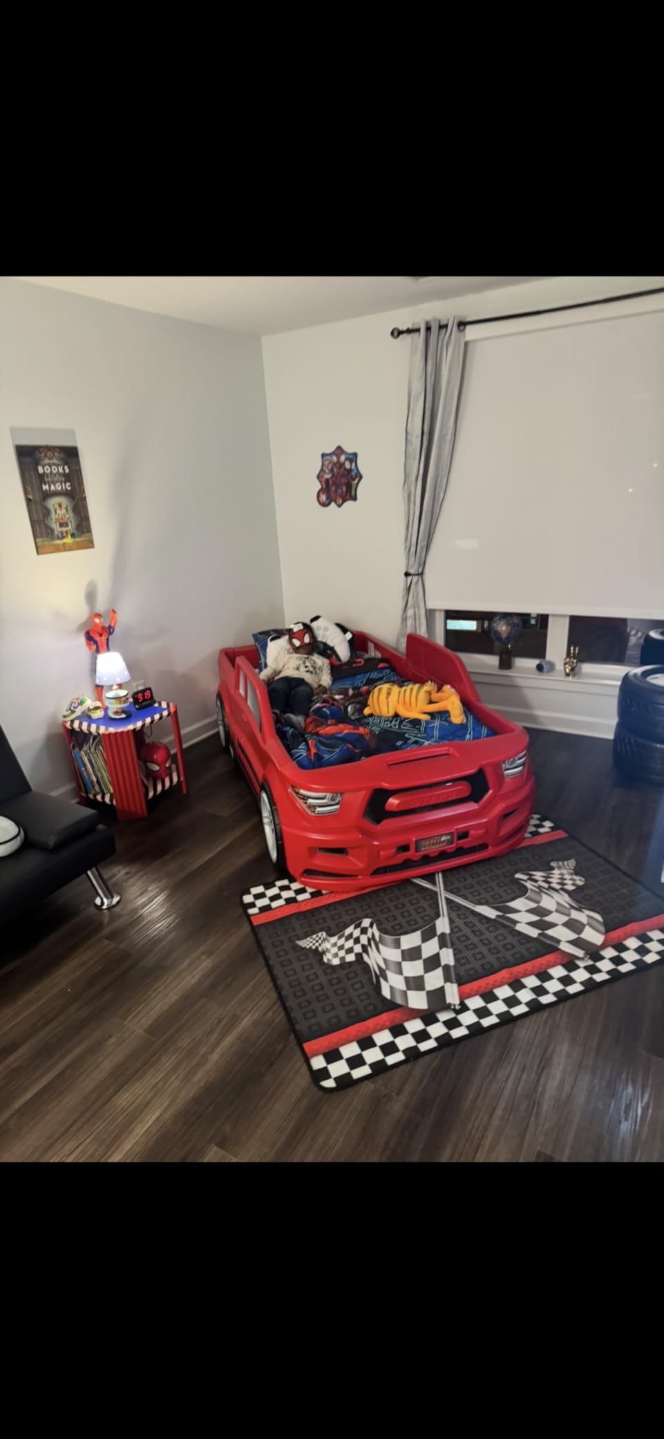 Step2 Roadster Toddler-to-Twin Bed, Crib to Twin Transition Race Car Bed, Adjustable, Ages 3+ Years Old, Easy Assembly, Red customer photo 1