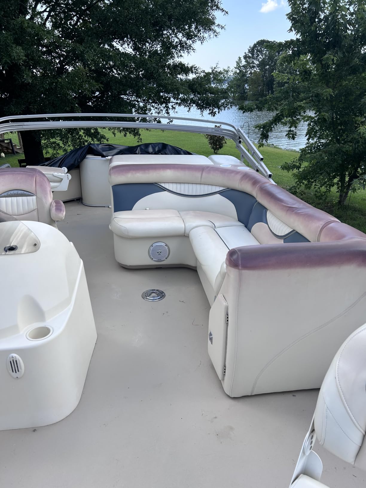 Solim 19-21FT Pontoon Boat Cover, 1200D Heavy Duty Waterproof, UV Resistant | Marine Grade Oxford Fabric, Tear Resistant, Double Stitching, Elastic Hem, Adjustable Tie-down Straps, Fits Up to 8 Ft Beam customer photo 2