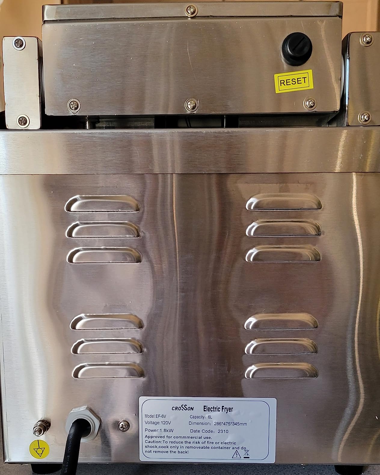 CROSSON 6L Electric Countertop Deep Fryer Extra Large with Drain,Timer,Basket and Lid for Restaurant Use 120V,1800W Commercial Deep Fryers customer photo 1