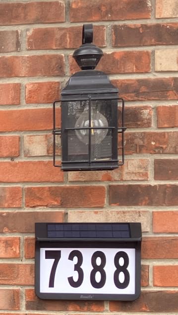 Solar Address Sign, Lighted Address Plaque Outdoor Waterproof, Illuminated Address Numbers, House Numbers for Outside | Illuminated Address Numbers Plaque, House Numbers for Outside customer photo 2