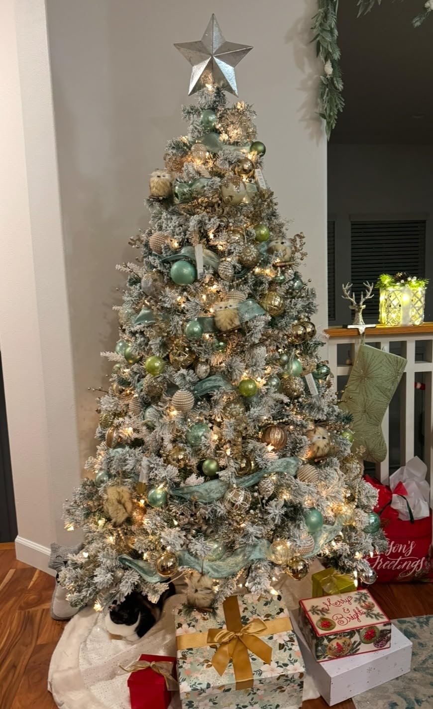 Best Choice Products Pre-Lit Artificial Christmas Tree, 4.5ft Snow Flocked Design Pine Tree, Full Appearance Snowy w/Easy Assembly, Metal Stand customer photo 1