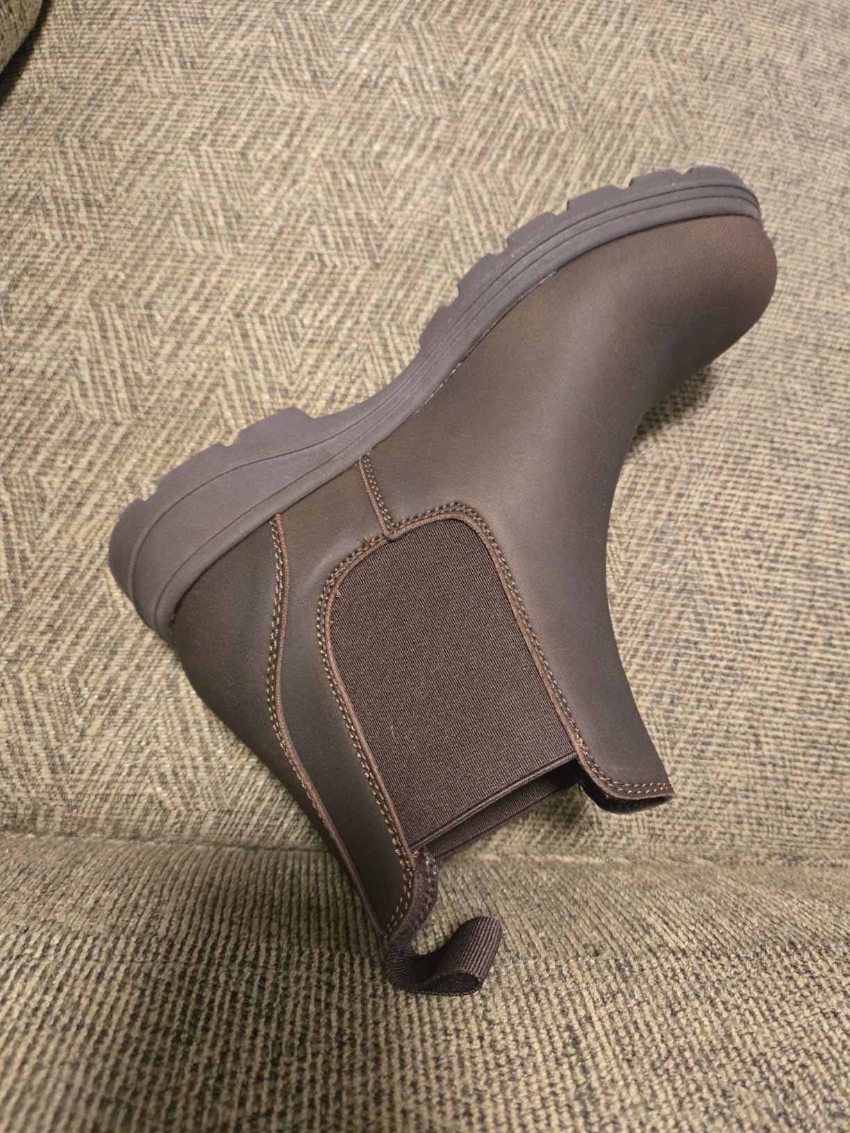 CUSHIONAIRE Women's Britain Chelsea Boots, Soft Vegan Leather, Non-Slip Sole, Memory Foam, Back Pull Tab, Ankle Boots for Women, Wide Widths customer photo 2